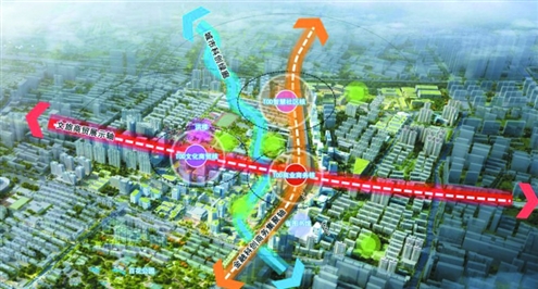 洪楼TOD空间布局示意图